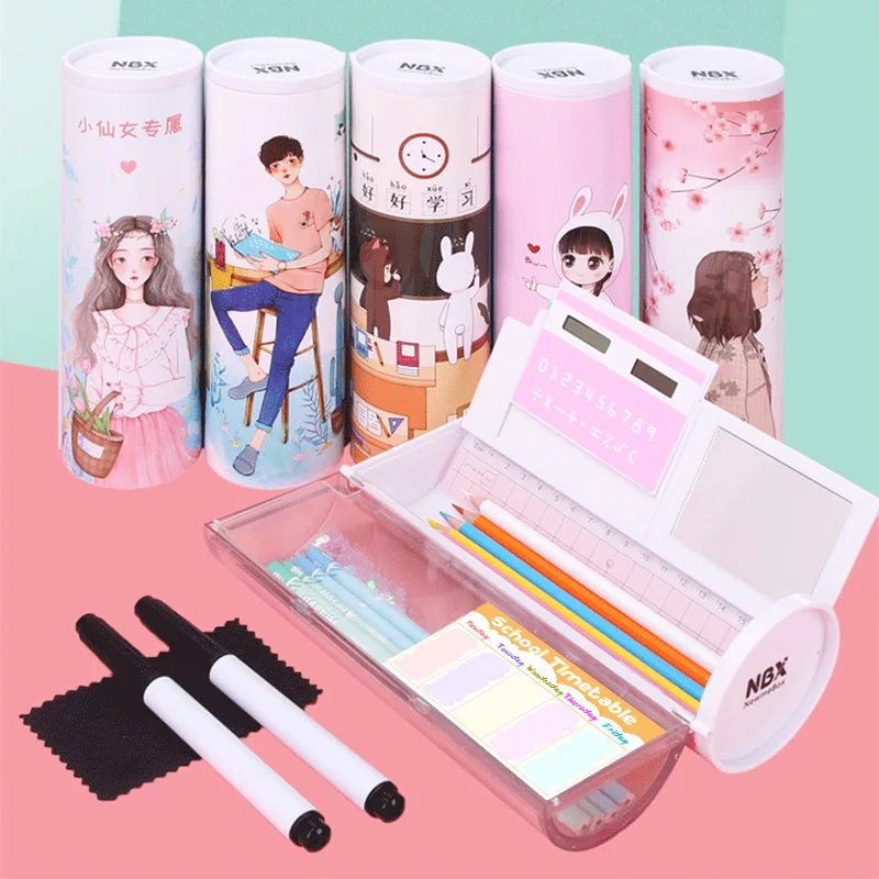 Stand Up Strawberry Schools Pencil Case Boys Girls Small Hard Sakura Panda Stationery Box Cute Anime Purple Pencilcase Children