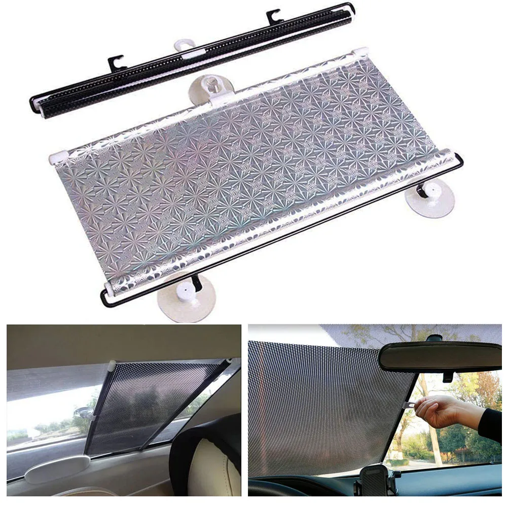 Universal Folding Car Retractable Sunshade Sunblind Side Window Windshield Curtain Roller UV-protective Sun Visor