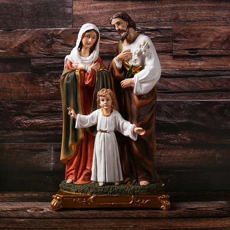 

31cm Holy Family Resin statue Crafts home decoration Christmas gift Statues et sculptures Jesus virgen maria figurine religiosos