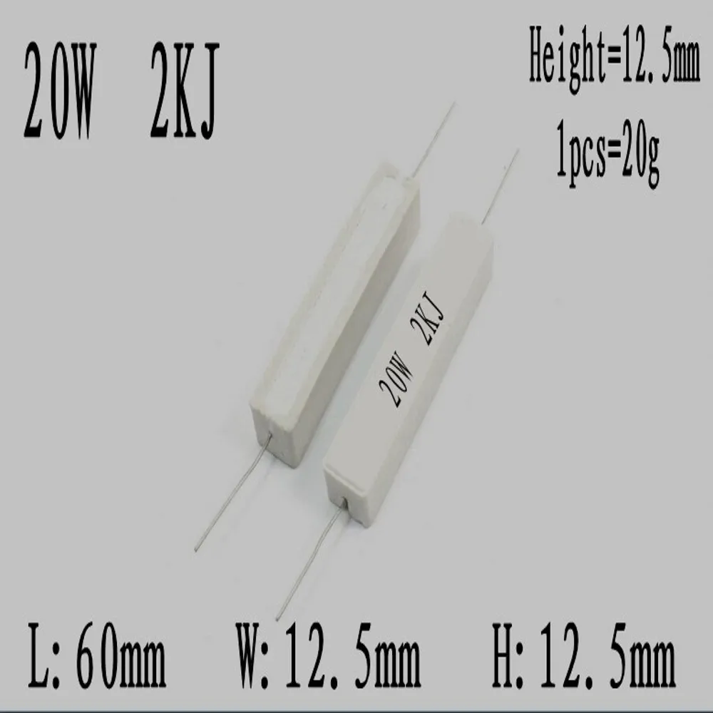 10Pcs 20W 5% Cement Resistor Power Resistance 0.1~10K 1R 2R 3R 4R 5R 6.8R 8R 0.1R 4.7R 330R 510R 68R 10R 100 1K 1.5K 2K 10K ohm – Detail 13