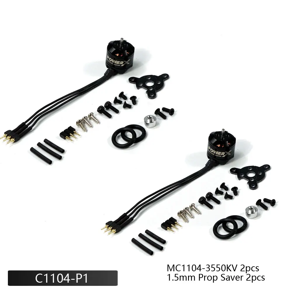 AEORC Mini Micro MC1104 3550KV Brushless Motor Supports 1S 5A/2S 5A, Compatible with 5030 Propeller for RC Fixed Wing Plane