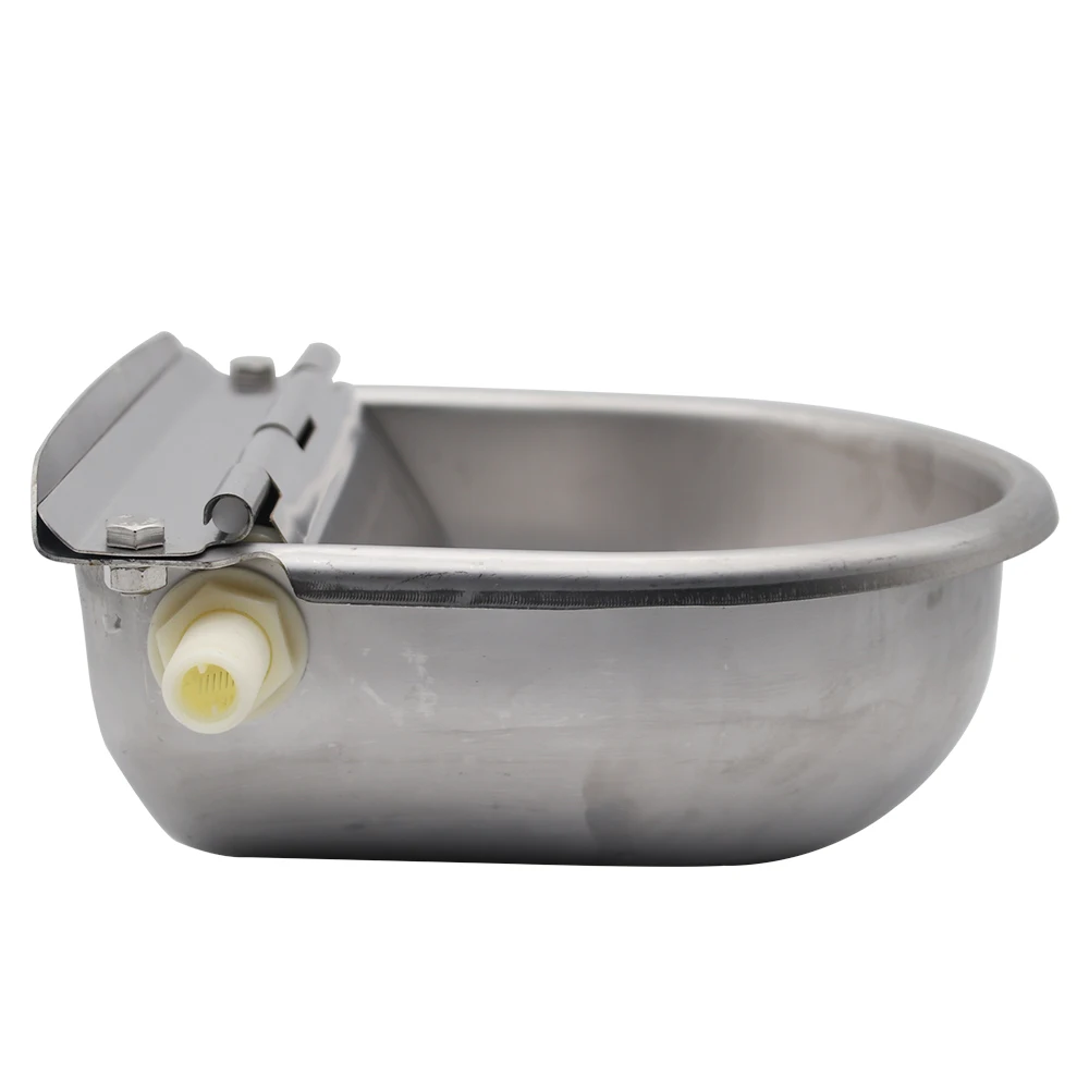 Livestock Cattle Drinker Bowl With Drain Hole Water Automatic Float Dog Sheep Pig Farm Animal Stainless Steel Drinking Fountain