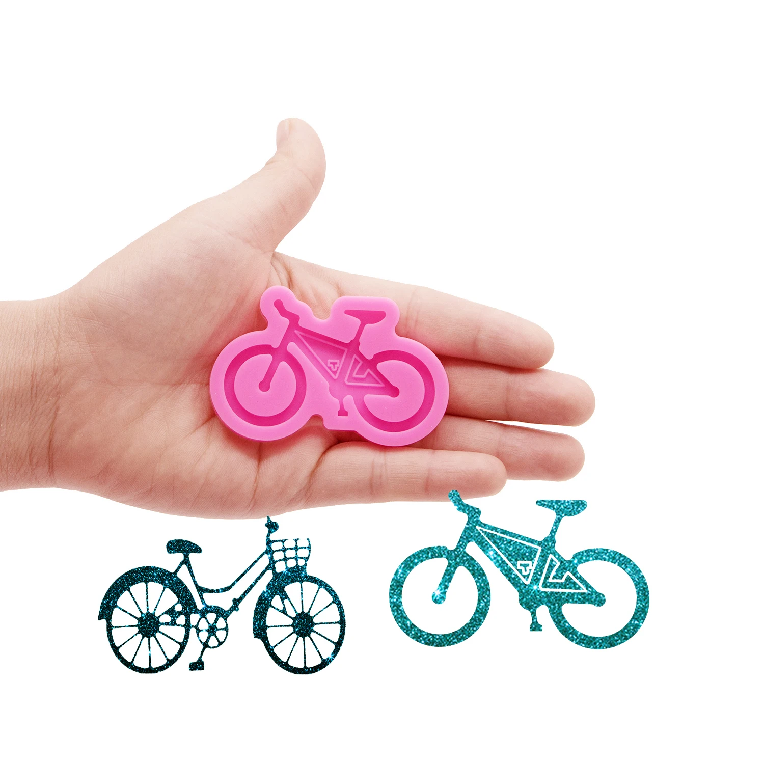 AliExpress Shine Resin Bicycle Keychain Silicone Epoxy Molds for DIY Jewelry Making Tools Polymer Clay Chocolate DY0556