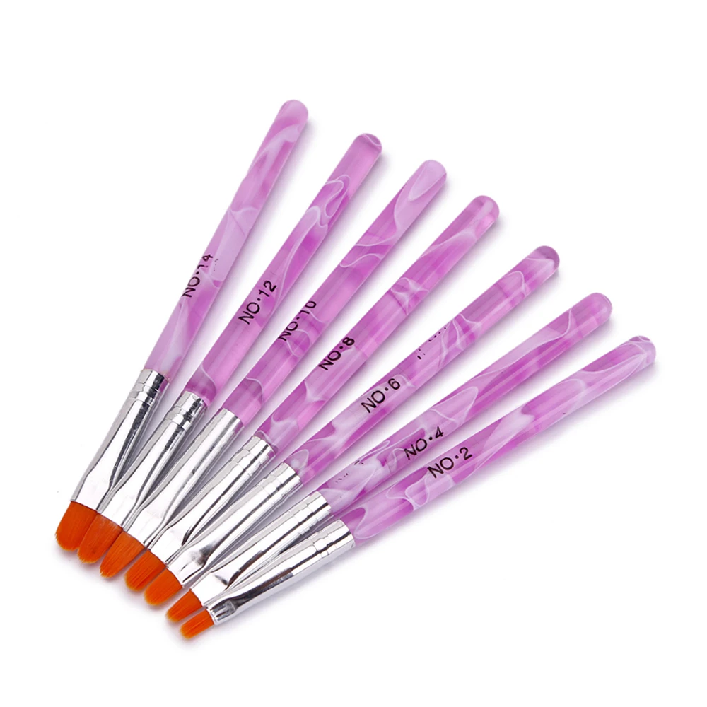 21Pcs Nail Art Set Kit Pink Acrylic Brushes +Marble UV Gel Pens + 2-Ways Dotting Pens + Fine Liner Details Brush