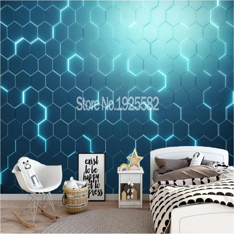 Custom 3D Modern Technology Sense Abstract Geometric Background Wall Paper Game Room Office Industrial Decor Mural Wallpaper 3D