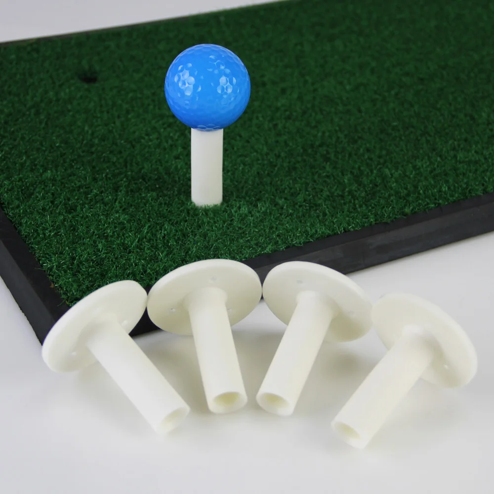 10Pcs Professional Rubber Golf Tees Driving Range Tee Ball Holder for Indoor Outdoor Practice Mat White