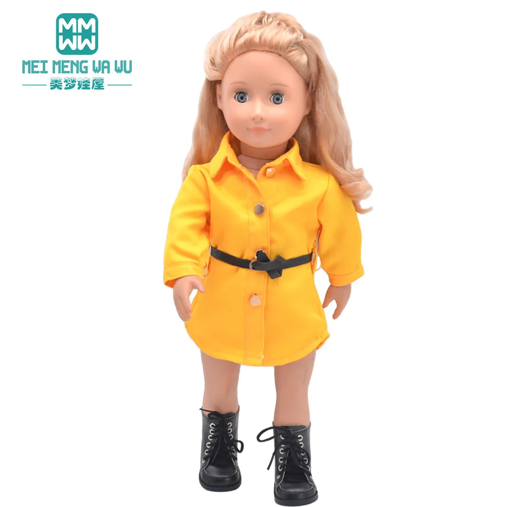 Clothes for Doll Fit 45 cm American Doll Accessories Fashion Denim Shorts Woolen Coat Jacket Dress Gift
