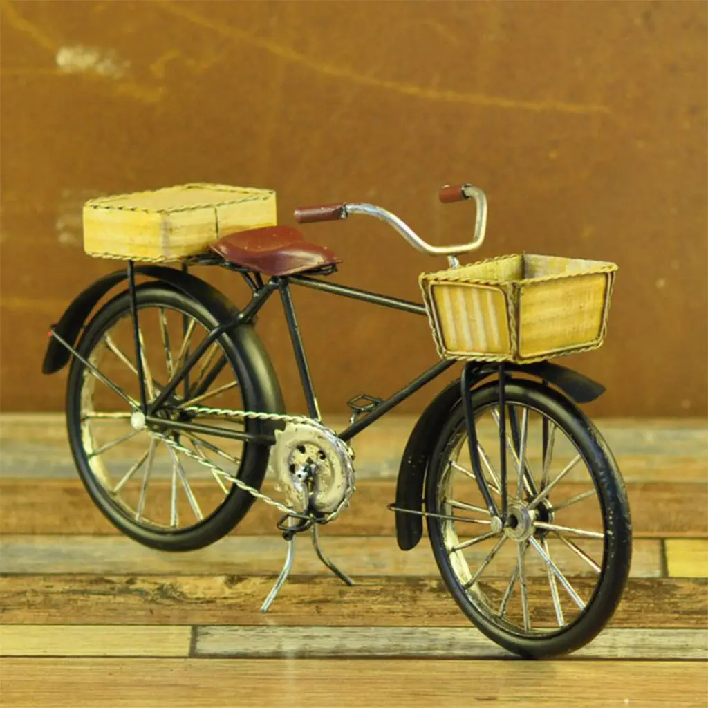 Modelo de bicicleta decoração para casa bicicleta ferro crianças presente mini coleção simulação clássico brinquedos de bicicleta decoração