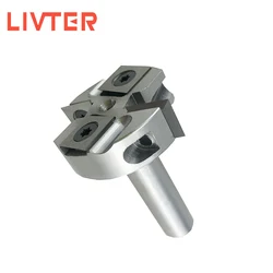 LIVTER Carbide Insert Spoilboard Surfacing Milling Cutter Head 38mm x 12.7mm 12mm Shank CNC Router Bits