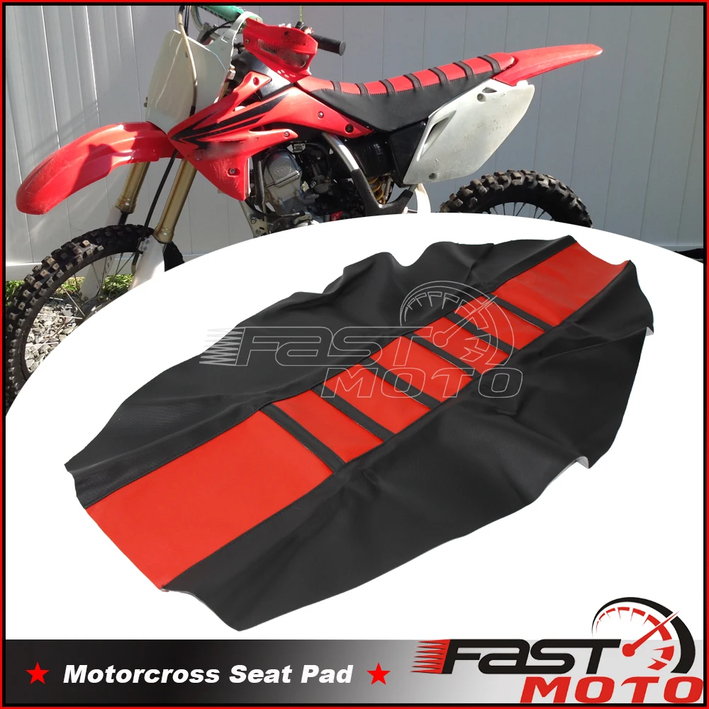 Non-Slip Red for Honda CRF CR XR 68 85 125 250 450 Gripper Enduro Seat Cover CRF250 CRF450 MX Dirt Bike Ribbed Seat Cushion Pad