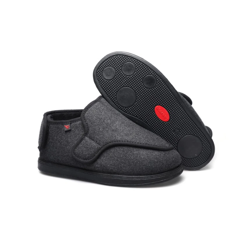 Inverno nova inglaterra xadrez meados de corte algodão clarks pés inchados botas ampliadas diabetes ajustável deformado pés sapatos em lã