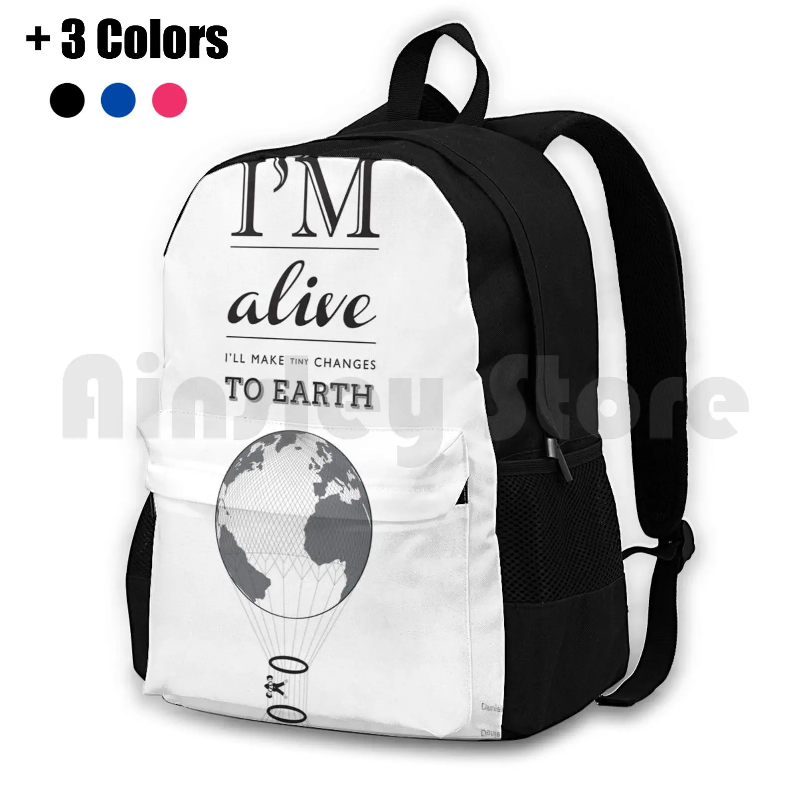 I'll Make Tiny Changes To Earth Outdoor Hiking Backpack Riding Climbing Sports Bag Inspirational Music Frightened Rabbit Travel