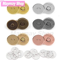 10 Sets/partij 10Mm-18Mm Magnetische Knoppen Tassen Magneet Automatische Adsorptie Gesp Portemonnee Knoppen Metalen Dunne Knoppen Snaps met Tool