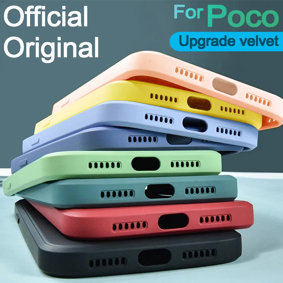 For Xiaomi Poco F3 F2 M3 X3 Pro Case Luxury Original Liquid Silicone Matte Cover For Poco X3 Nfc F3 Gt Shockproof Back Velvet