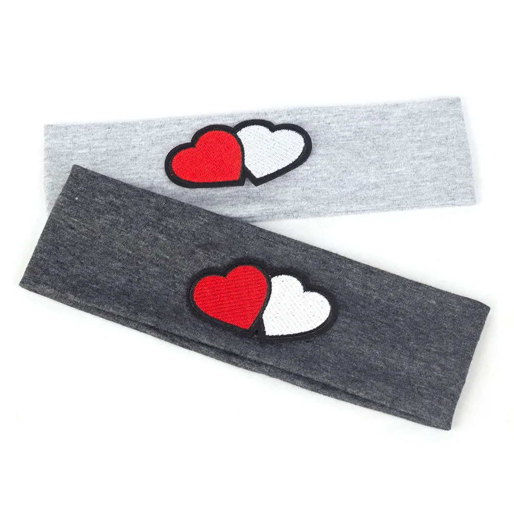 DIY Red White Heart Newborn Hair Accessories Baby Headband Girl Cotton Elastic Hairband Cartoon Headband Boy