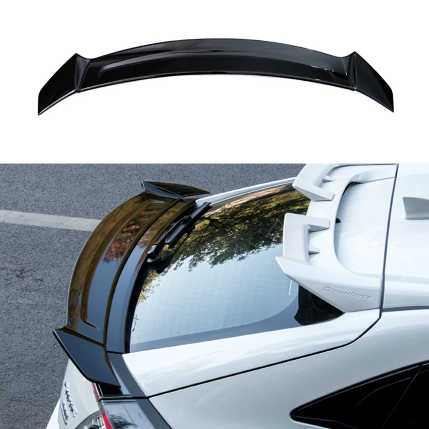 PP Ducktail Lip For Hatchback Civic Fk7 5-Door Yofer ABS Spoiler Trim Body Kit For Fk7 Glossy Black Tail Wing Racing