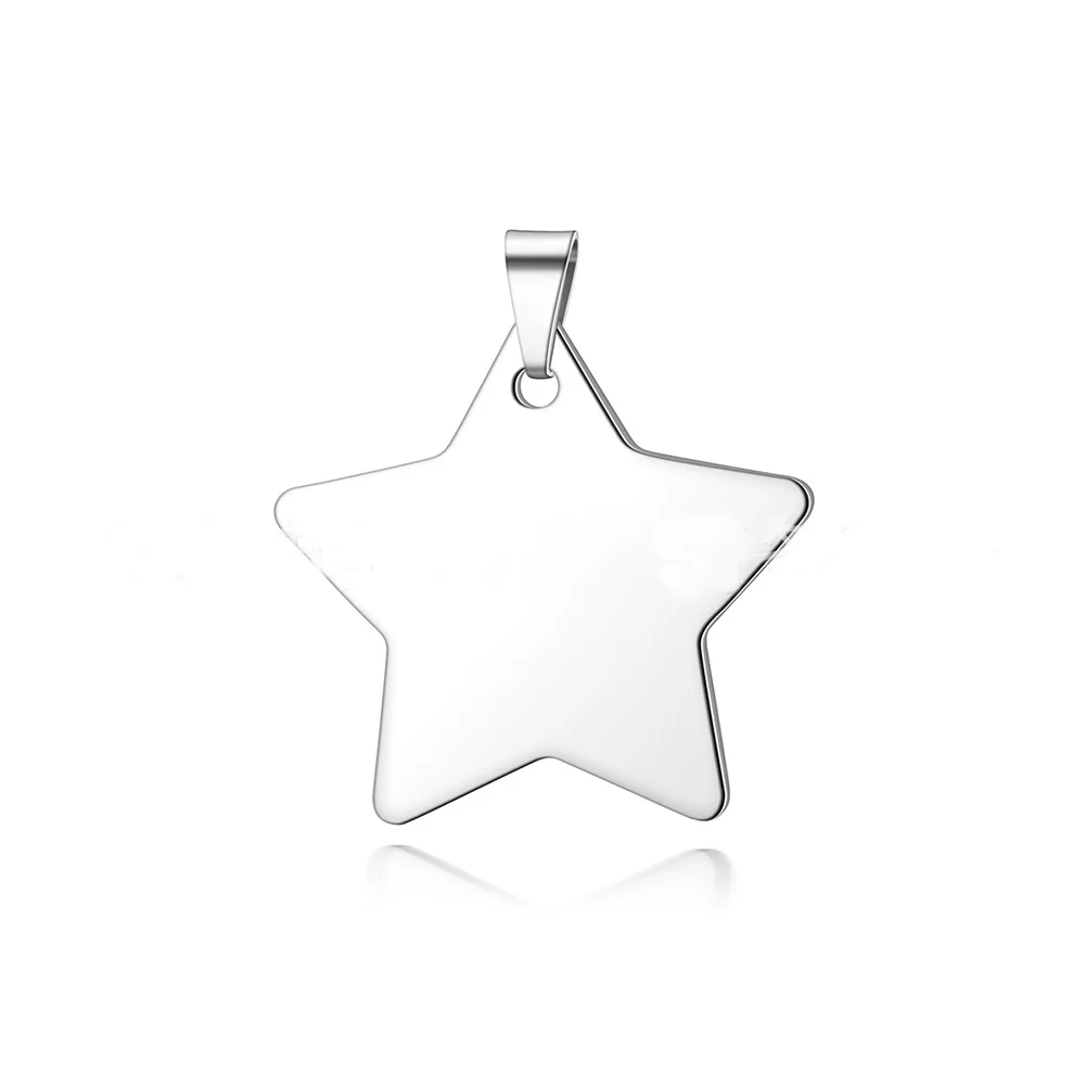 10 Pcs/Lot Star Shaped Personalized Blank Stainless Steel Collar Name ID Tag Dog Cat Puppy Pendant Pet Accessories