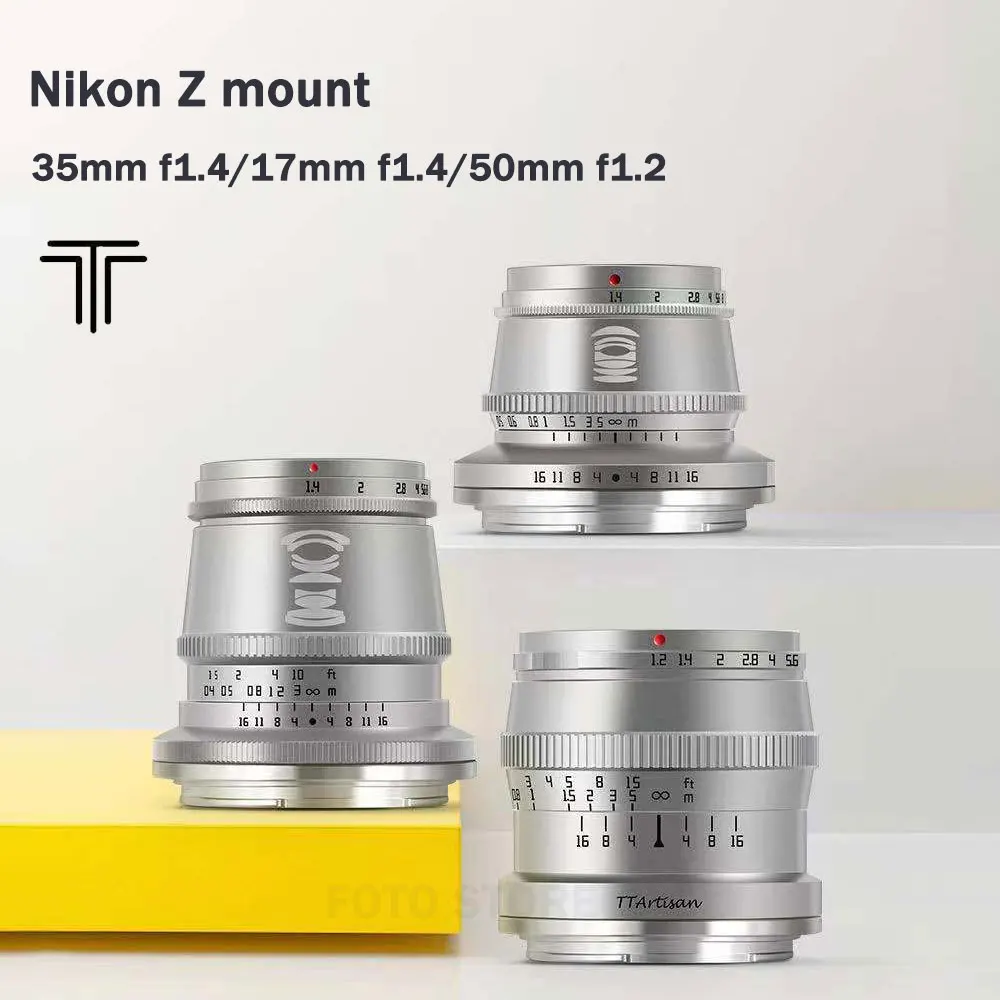 

TTArtisan Lens for Nikon Z mount Camera 50mm F1.2 35mm F1.4 17mm F1.4 APS-C MF Lens for ZFC Z5 Z50 Z6 Z50 Z6 II Z7 II