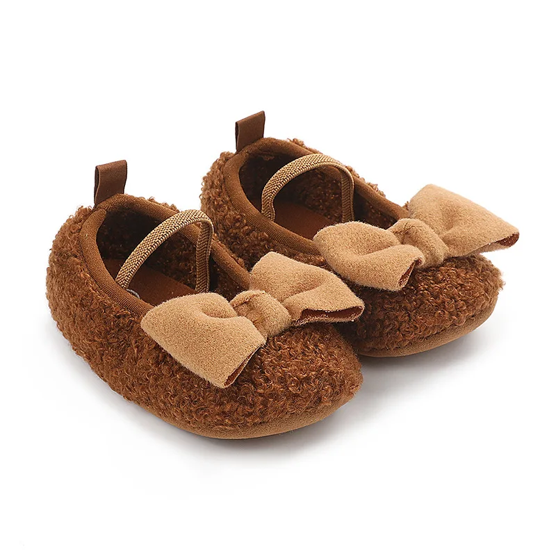 Spring Toddler Girl Crib Shoes Warm Newborn Baby Girls Bowknot Soft Sole Casual Shoes Cute Infant Prewalker