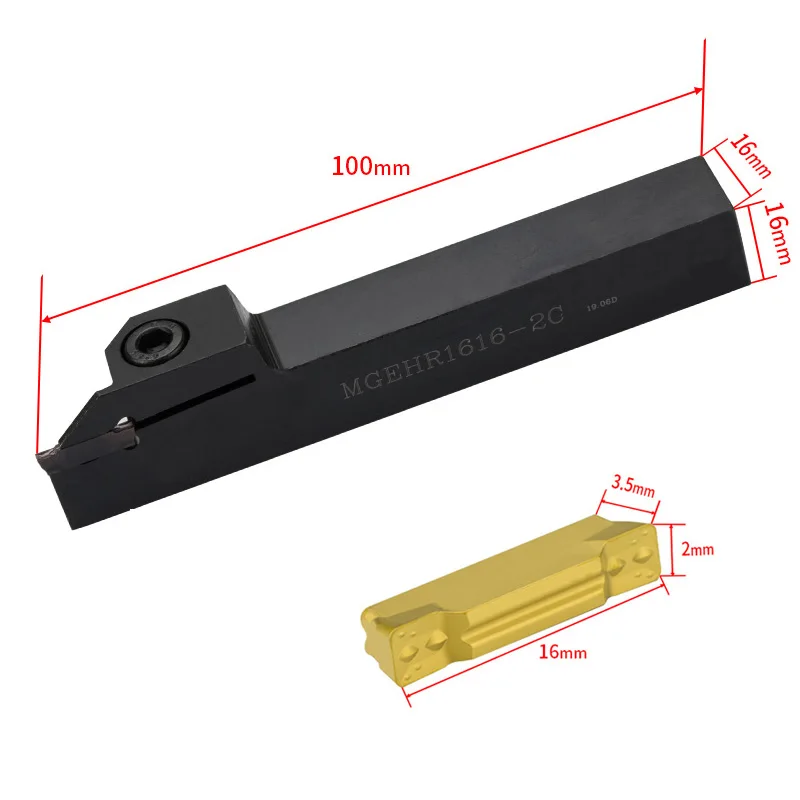 MGEHR1616-1.5/2/2.5/3/4 External Grooving Tool Holder MGMN Carbide Inserts Straight Shank Turning Tool Bar for Lathe