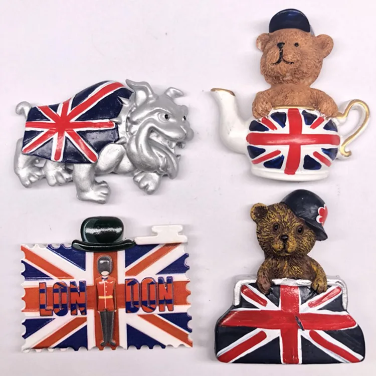 Resin Fridge Sticker British Tourist Attractions Soldier Flag Souvenir Magnet Stone Stickers Refrigerator Decoration