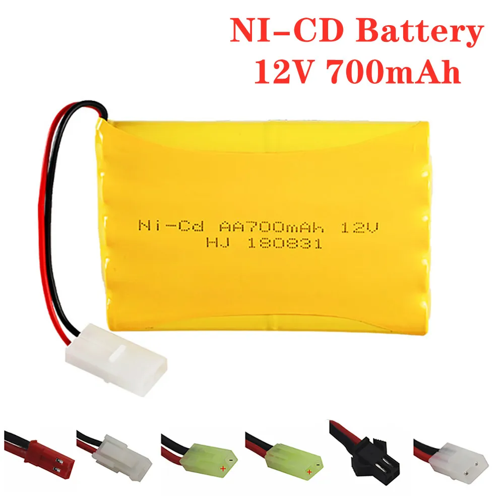 12V Aa Pin Phụ Kiện Xe Hơi 12V 700Mah NiCD Pin Sạc Bộ Cho Rc Xe Ô Tô Đồ Chơi Xe Tăng đoàn Tàu Robot Thuyền Súng Một Phần