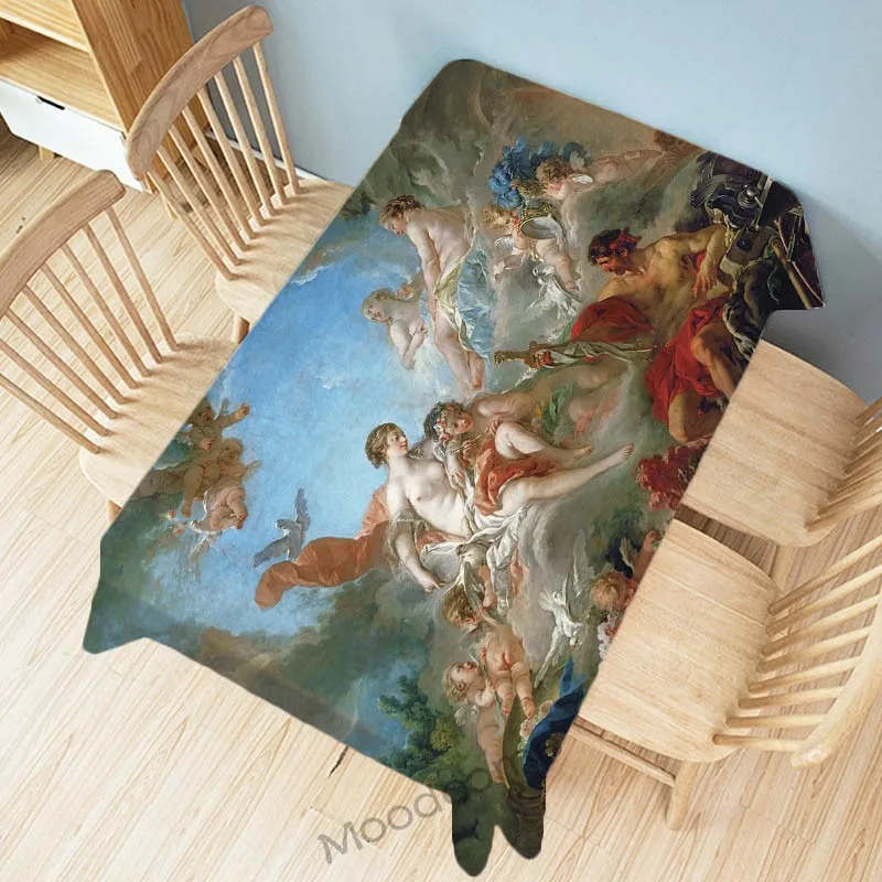 French Rococo Style Francois Boucher Wall Decoration Art Ancient Greek Myths Goddess Angels Tapestry Tablecloth Funiture Cover