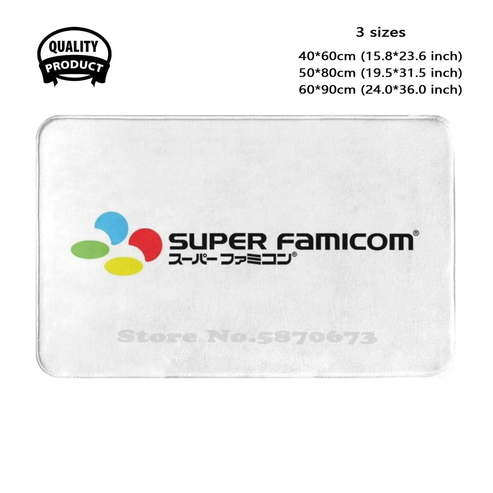 Super Fami Logo Soft Cushion Home Carpet Door Mat Car Rug Super Famicom N64 Retro Nerd Geek Crew Logo Snes Gamecube Wii Gaming