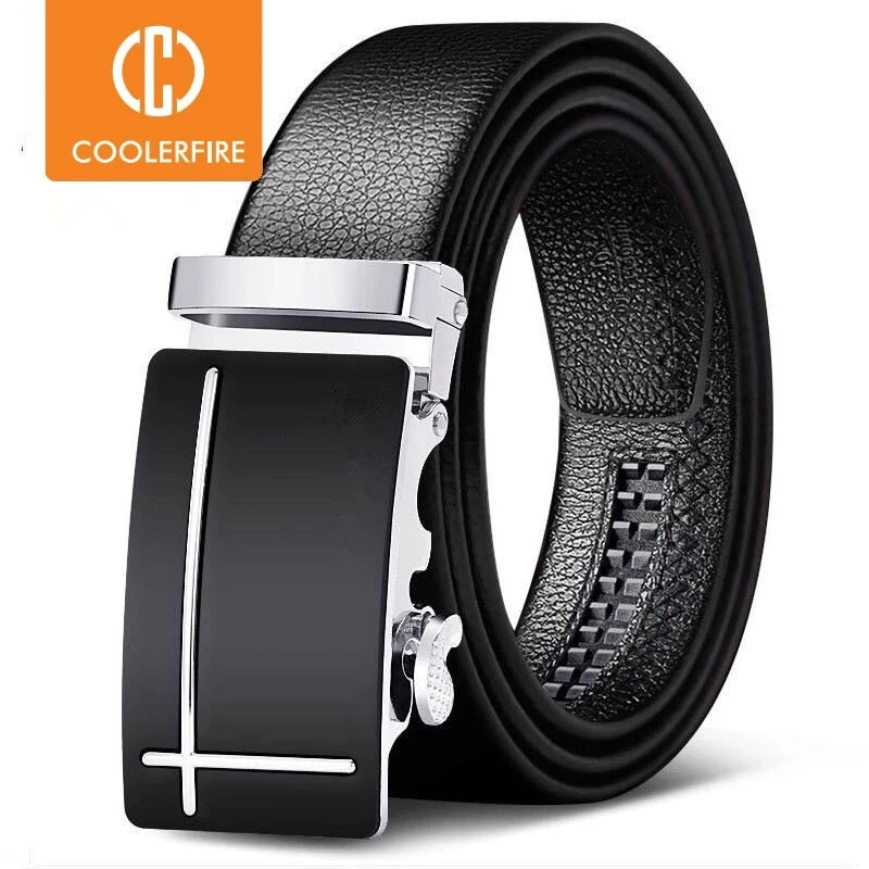 

Men Belts Automatic Buckle Belt Genune Leather High Quality Belts For Men Leather Strap Casual Buises for Jeans