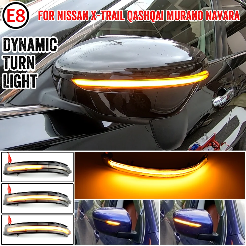 

For Nissan X-Trail T32 Rogue Qashqai J11 Murano Z52 Juke Navara Pathfinder LED Dynamic Turn Signal Side Mirror Indicator Light