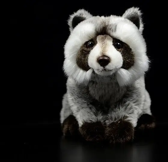 lifelike toy squatting raccoon plush toy about 27cm soft doll baby toy Christmas gift h1649