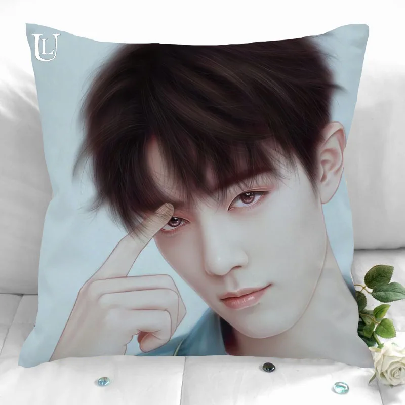 New Custom Xiao Zhan Pillowcases Printed Square Pillowcase Home Decorative Zipper Pillow Cover 35X35cm40X40cm(One Side)