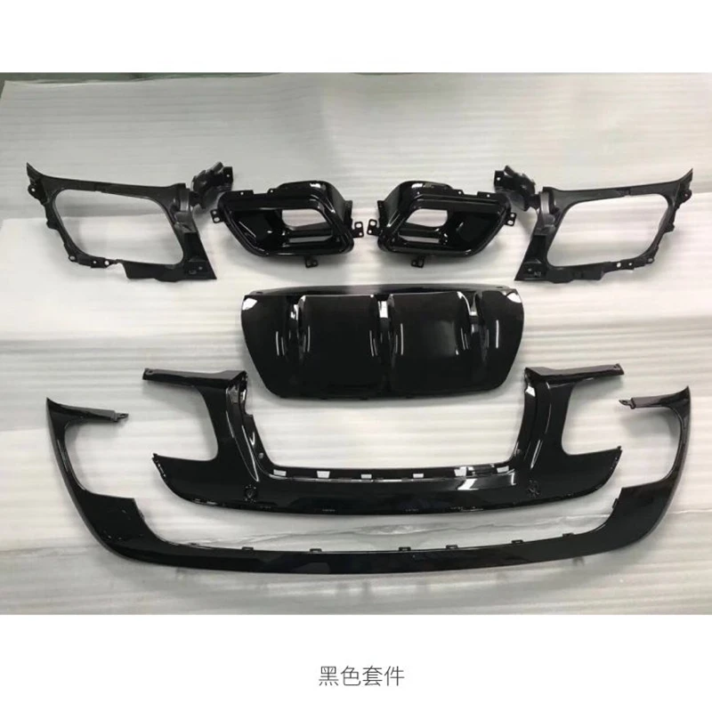 Velar Silver/Black ABS Plastic Diffuser Rear Spoiler Lip Complete for Land Rover Velar 2017 2018 2019