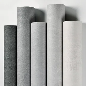 Nordic gray cement concrete wallpaper PVC bedroom decoration clothing store industrial wind wall sticker room decor solid color wall paper