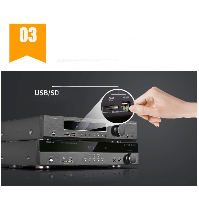 220V 550W 700W AP-702/708 Bộ Khuếch Đại Kỹ Thuật Số 4.0 Ampli Bluetooth Rạp Hát Tại Nhà 5.1 Kênh Truyền Hình Thẻ APE Dolby Với SD USB