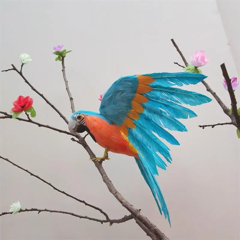 foam&feathers spreading wings Bird beautiful feathers parrot Cockatoo fake bird handicraft home garden decoration toy gift p0552