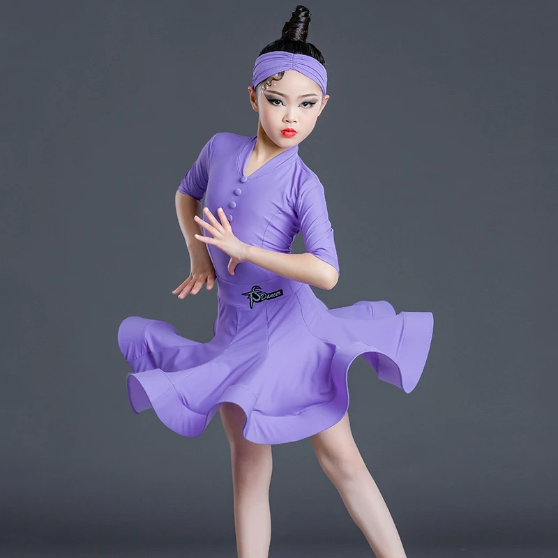 Children'S National Standard Ballroom Dance Dresses For Girls Latin Dance Competition Dress Kids Performance Split Suit SL4783