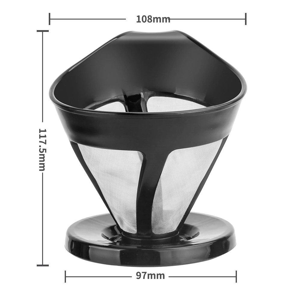 Stainless Steel & Food-graded PP Coffee Dripper with Disposable Coffee Filter Paper Beans Grinder Coffee Accessories