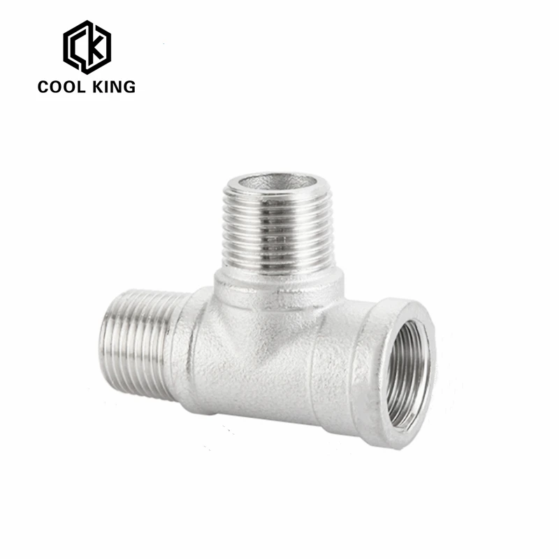 BSP Male+Female+Male Threaded 3 Way Tee T Pipe Fitting 1/4