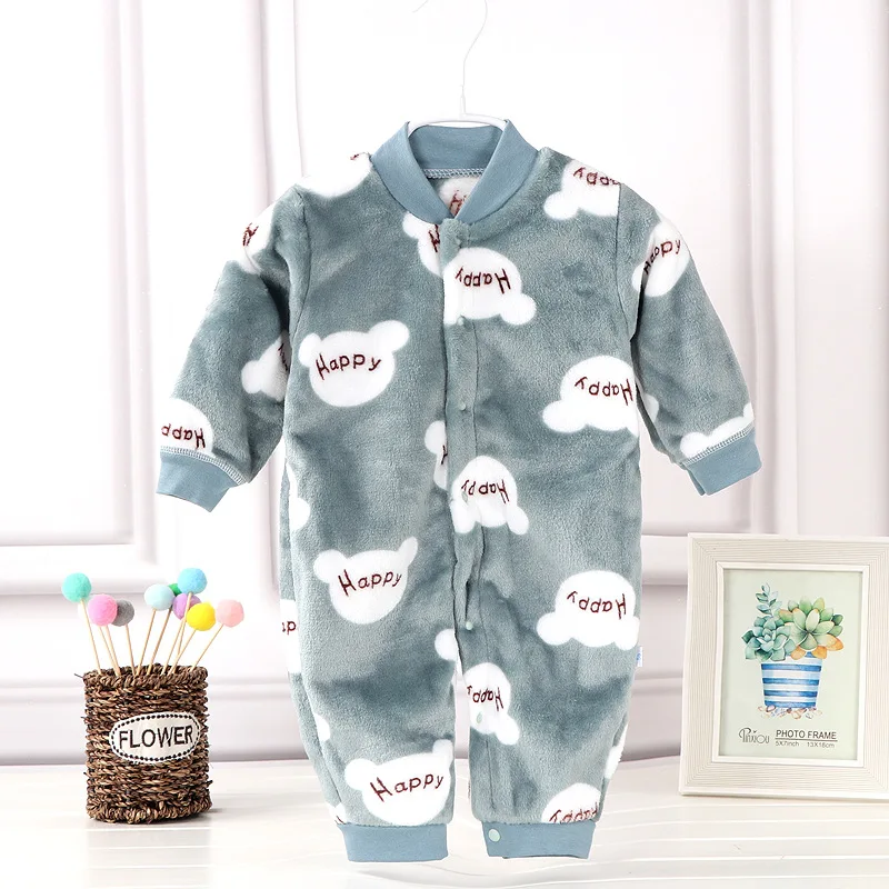 Newborn Baby winter rompers soft Infant Jacket Long Sleeve baby Jumpsuit Flannel ropa bebe Baby Boy Girl clothes