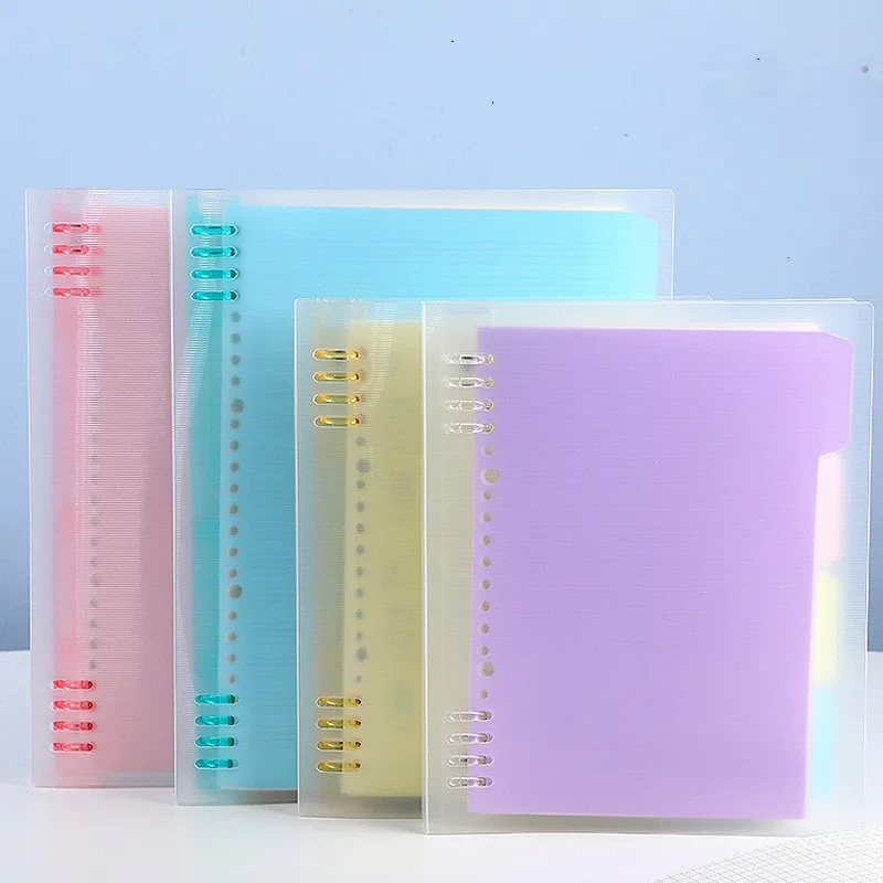 A5 B5 Colorful Macaroon Loose Leaf Soft Side Notebook Journal Planner Transparent Grid Line Notebooks School Office Stationery