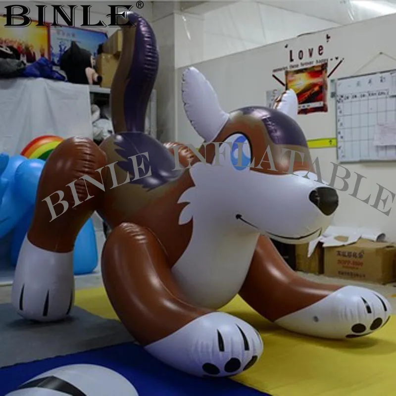 Custom cute giant inflatable wolf model air sealed pvc cartoon toy for outdoor advertising