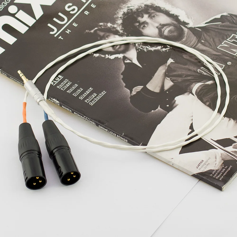 Silver-plated speaker cable 3.5mm Jack to double xlr for Genelec 8010A 8020D 8030C series monitor audio cable