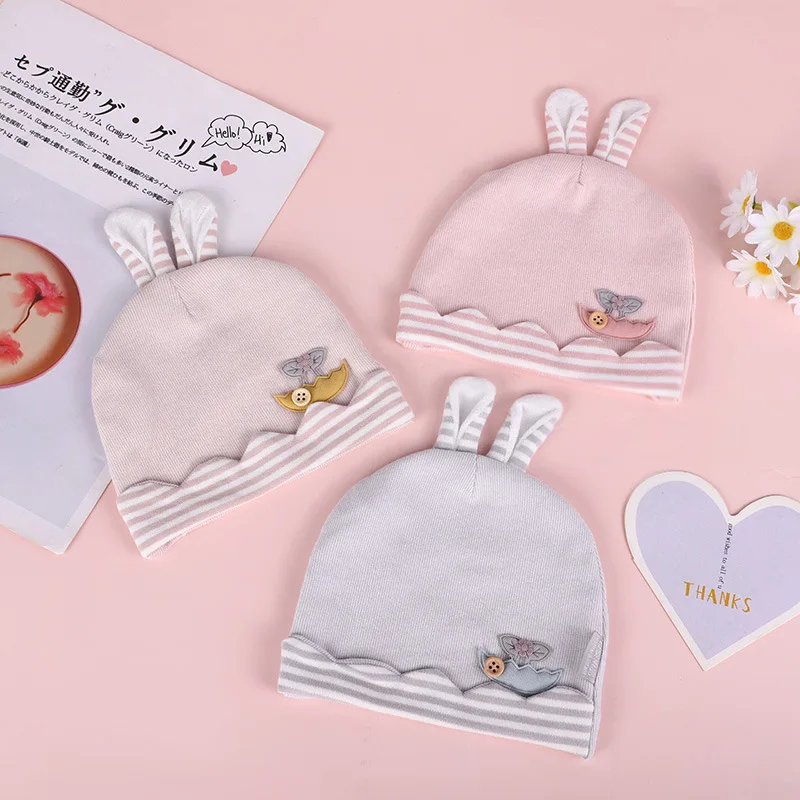 

Newborn Hat Baby Beanie Cap Fetal Cap for Infants Cotton Winter Warm Headwear Boat Wave Bunny Ear Hats Lovely Caps for Girils