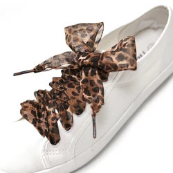 Verkauf 2022 Leopard Spitze Schnürsenkel Charming Schuh Dekoration Ein Paar Schuh Zubehör Leopard Druck Spitze Schnürsenkel