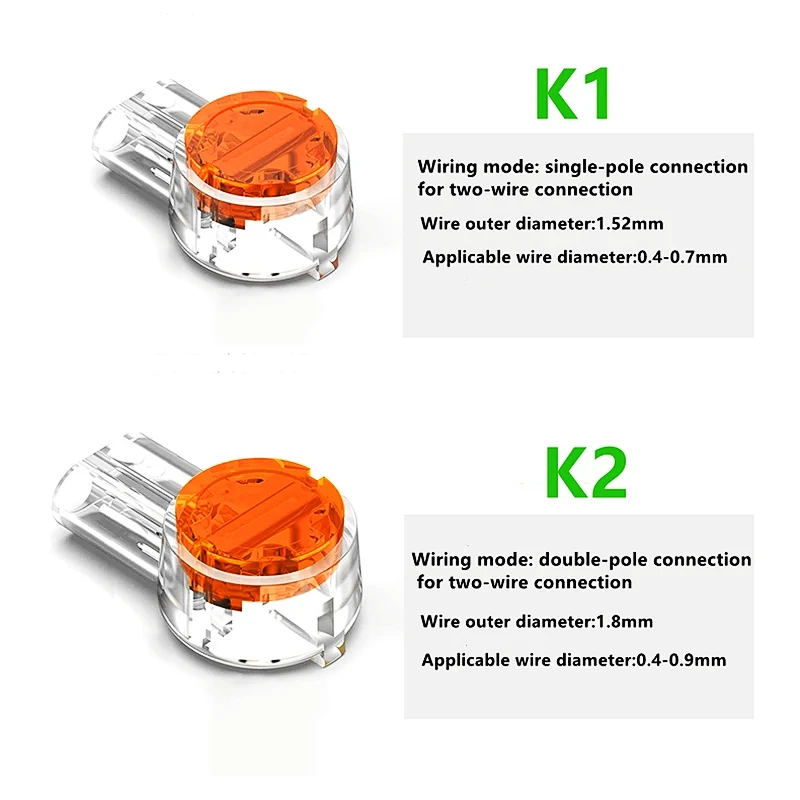 HTOC – connecteurs de câbles réseau UY2 K1 K2 K3, étanches, bouton transparent rempli de Gel, connecteur d'épissure bout à bout