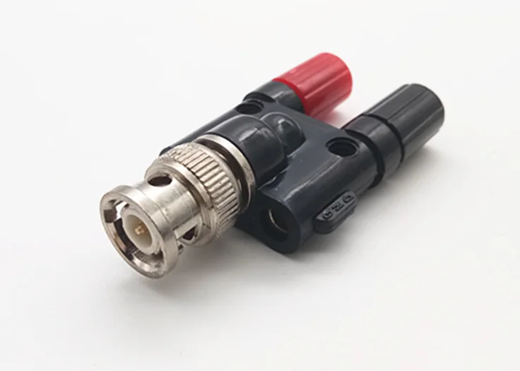 1pc BNC Male to 4MM Twin Dua Binding Posts Banana Plug Jack Female Coaxial Adapte Connector BNC Male Terminals black & red