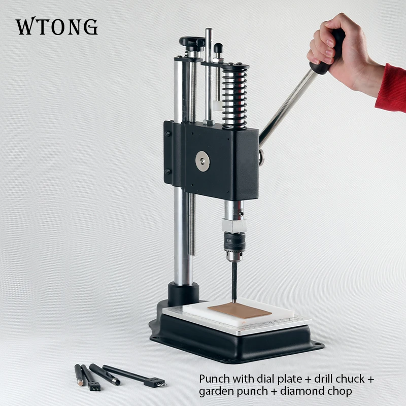 2023 neue WTONG-90C 90cs kleine manuelle Leders chneide Locher Knopf drücken Biegen Heiß präge maschine für unterschied liche Verwendung