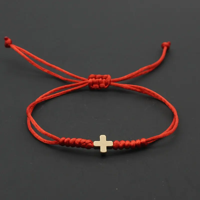 Men Bracelet Lucky Christian Cross Braided Adjustable Rope Chain Bracelets & Bangles for Men Women Couple Friendship Jewelry