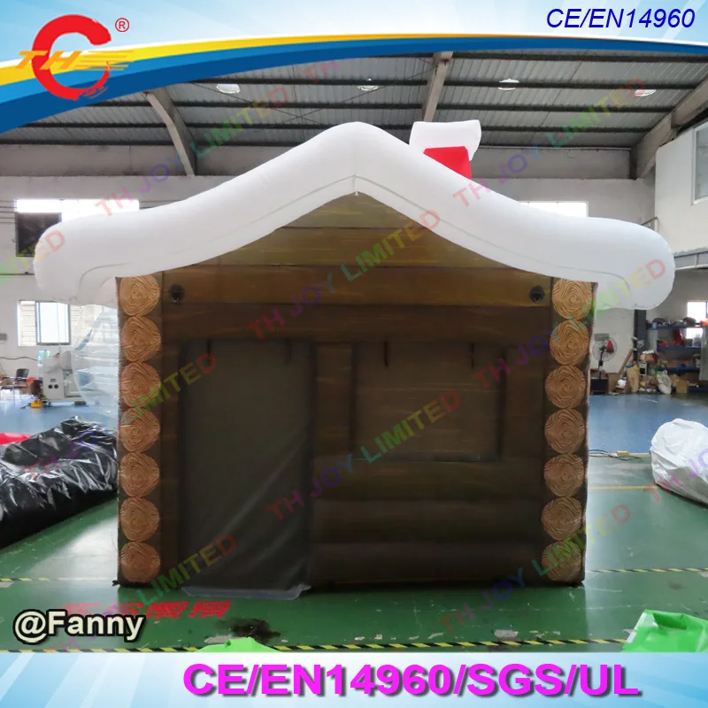 Casa inflable de decoración navideña, carpa inflable gigante de Papá Noel de 5x5m, con envío aéreo a puerta